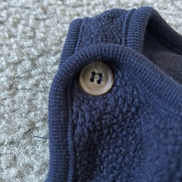 One piece navy blue overalls- very soft and warm 12 months with bear - Picture 5 of 6